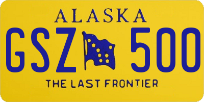 AK license plate GSZ500