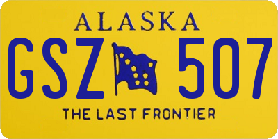 AK license plate GSZ507