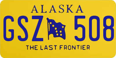 AK license plate GSZ508
