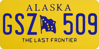 AK license plate GSZ509