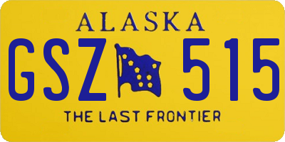 AK license plate GSZ515
