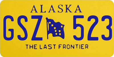 AK license plate GSZ523