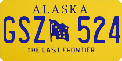 AK license plate GSZ524