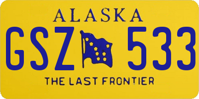 AK license plate GSZ533