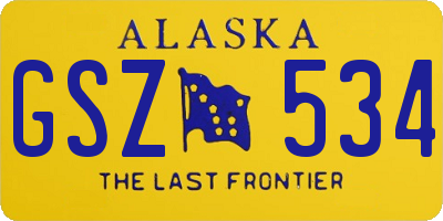 AK license plate GSZ534