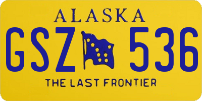 AK license plate GSZ536