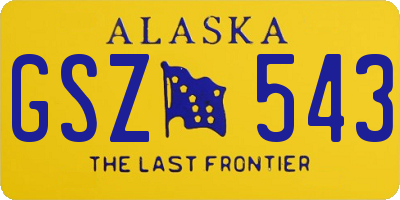 AK license plate GSZ543