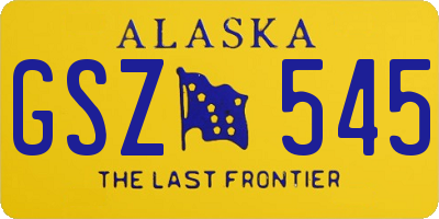 AK license plate GSZ545