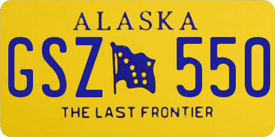 AK license plate GSZ550