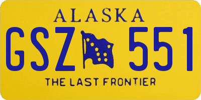 AK license plate GSZ551