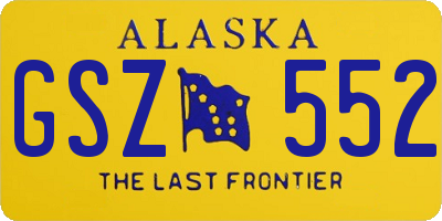 AK license plate GSZ552