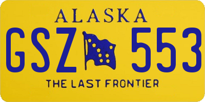 AK license plate GSZ553