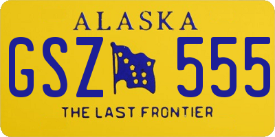 AK license plate GSZ555