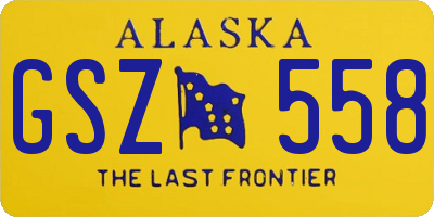 AK license plate GSZ558