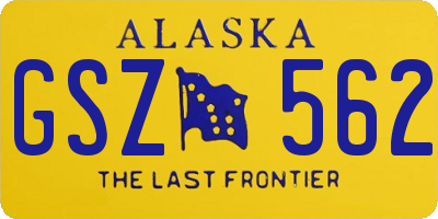 AK license plate GSZ562