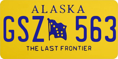 AK license plate GSZ563