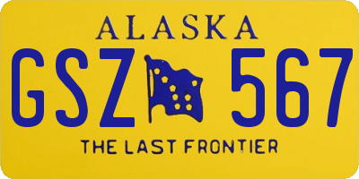 AK license plate GSZ567