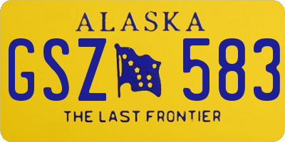 AK license plate GSZ583