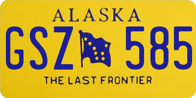 AK license plate GSZ585