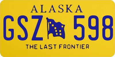 AK license plate GSZ598