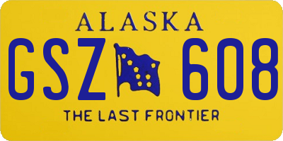 AK license plate GSZ608