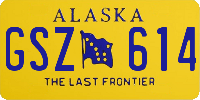 AK license plate GSZ614