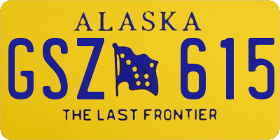 AK license plate GSZ615