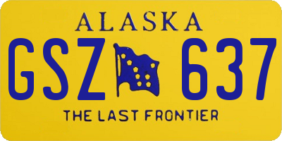 AK license plate GSZ637