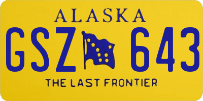 AK license plate GSZ643