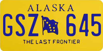 AK license plate GSZ645