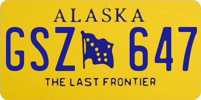 AK license plate GSZ647