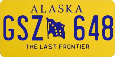 AK license plate GSZ648