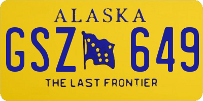 AK license plate GSZ649