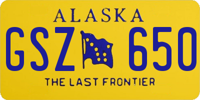 AK license plate GSZ650