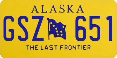 AK license plate GSZ651