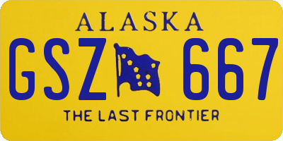 AK license plate GSZ667