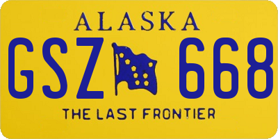 AK license plate GSZ668