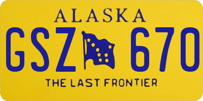 AK license plate GSZ670