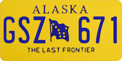 AK license plate GSZ671