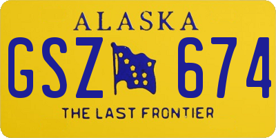 AK license plate GSZ674