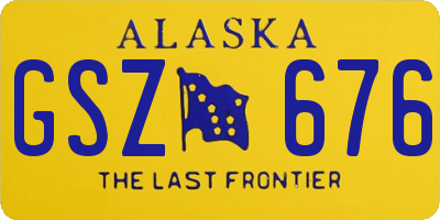 AK license plate GSZ676