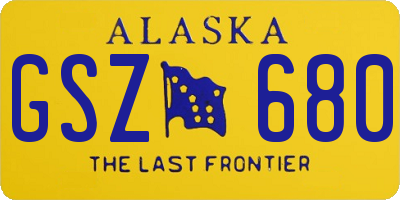 AK license plate GSZ680