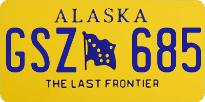 AK license plate GSZ685