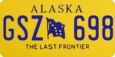 AK license plate GSZ698