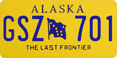 AK license plate GSZ701