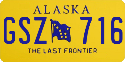 AK license plate GSZ716