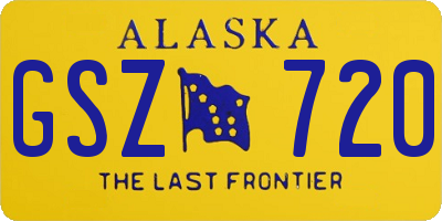 AK license plate GSZ720