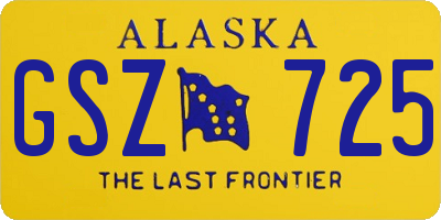 AK license plate GSZ725