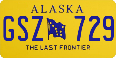 AK license plate GSZ729