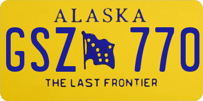 AK license plate GSZ770